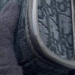 Pre Owned حقيبة كتف ثنائية الاتجاه ديور أوبليك سفاري شمال جنوب قماش جلد أسود حجم صغير