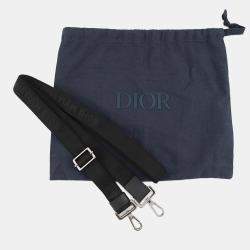 Pre Owned حقيبة كتف ثنائية الاتجاه ديور أوبليك سفاري شمال جنوب قماش جلد أسود حجم صغير