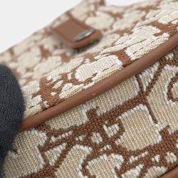 مملوكة مسبقًا Dior Cactus Jack Collaboration Oblique Saddlebag Beige/Brown Canvas Leather Size Mini