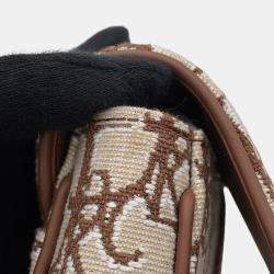 مملوكة مسبقًا Dior Cactus Jack Collaboration Oblique Saddlebag Beige/Brown Canvas Leather Size Mini