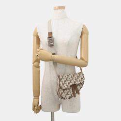 مملوكة مسبقًا Dior Cactus Jack Collaboration Oblique Saddlebag Beige/Brown Canvas Leather Size Mini