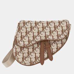 مملوكة مسبقًا Dior Cactus Jack Collaboration Oblique Saddlebag Beige/Brown Canvas Leather Size Mini