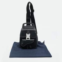 Pre Owned Dior Gallop Black Leather Sling Bag