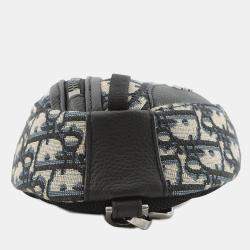 Pre Owned حقيبة كروس بودي ^سكاراب أوبليك ديور^ كنفاس أسود/بيج حجم صغير