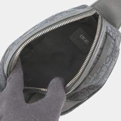 Pre Owned Dior Oblique Scarab Crossbody Bag Black Canvas Size Mini