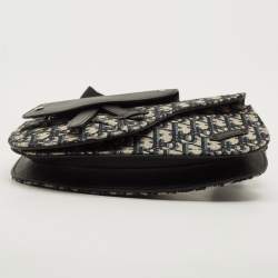 مملوكة مسبقًا حقيبة ديور سادل باوتش كانفاس أوبليك كحلي/أسود وجلد