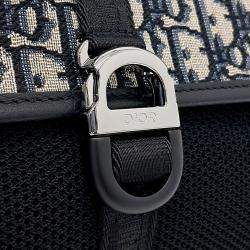 Pre Owned حقيبة رسائل ديور قماش أوبليك سوداء رمادية