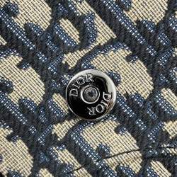 مملوكة مسبقًا Dior Oblique Saddlebag Navy Canvas Leather Size Mini