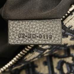 Pre Owned Dior Saddle Blue/Black Oblique Canvas and Leather Messenger Bag