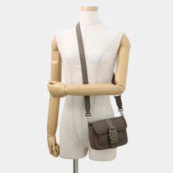 Pre Owned Dior Hit The Road Shoulder Bag Olive Leather Size Mini