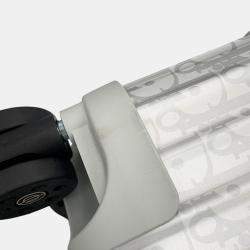 Pre Owned Dior Rimowa Collaboration Cabin Suitcase Oblique Carry-On Silver Aluminium