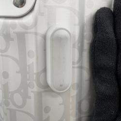 Pre Owned Dior Rimowa Collaboration Cabin Suitcase Oblique Carry-On Silver Aluminium