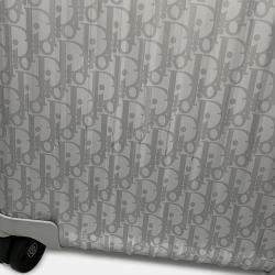 Pre Owned Dior Rimowa Collaboration Cabin Suitcase Oblique Carry-On Silver Aluminium