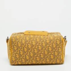 مملوكة مسبقًا حقيبة ديور لينغوت 22 قماش أوبليك وكحلية زرقاء وجلدية