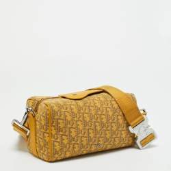 مملوكة مسبقًا حقيبة ديور لينغوت 22 قماش أوبليك وكحلية زرقاء وجلدية