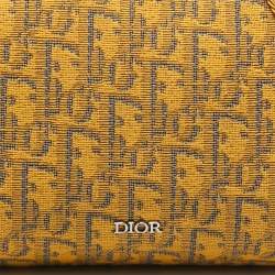 مملوكة مسبقًا حقيبة ديور لينغوت 22 قماش أوبليك وكحلية زرقاء وجلدية