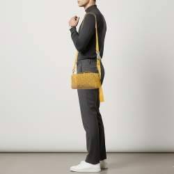 مملوكة مسبقًا حقيبة ديور لينغوت 22 قماش أوبليك وكحلية زرقاء وجلدية