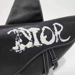 Pre Owned Dior Black Leather Saddle Bag