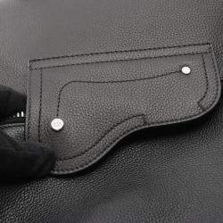 Pre Owned Christian Dior X Erl Saddle Bag Boston Leather Black