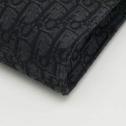 مملوكة مسبقًا Dior Saddle A5 Triangle Black Oblique Canvas and Leather Wristlet Clutch