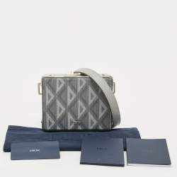 Pre Owned حقيبة صغيرة ديور مغلق ماسي كانفس مطلي رمادي