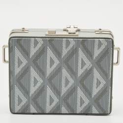 Pre Owned حقيبة صغيرة ديور مغلق ماسي كانفس مطلي رمادي