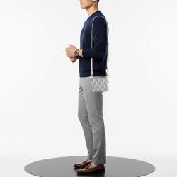 Pre Owned حقيبة صغيرة ديور مغلق ماسي كانفس مطلي رمادي