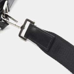 Pre Owned Christian Dior CD Diamond Black Coated Canvas Leather Shoulder Bag