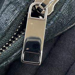 Pre Owned Dior Oblique Jacquard Safari Shoulder Bag Black Canvas Leather Size Mini