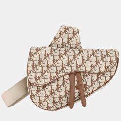Pre Owned Dior Cactus Jack Oblique Saddlebag Beige/Brown Canvas Leather