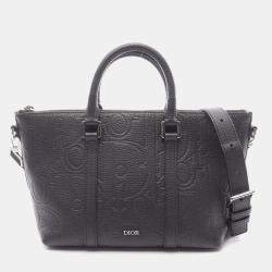 مملوكة مسبقًا حقيبة يد كريستيان ديور ديور ويكندر 25 جرافيتي جلد أسود