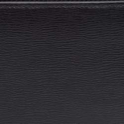 Pre Owned محفظة ديور ثنائية الطي جلد محبب أسود