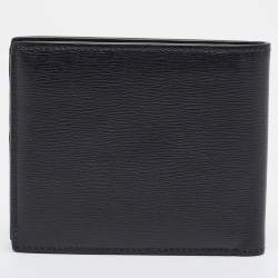 Pre Owned محفظة ديور ثنائية الطي جلد محبب أسود