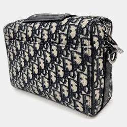 Pre Owned Dior Navy Blue Canvas Homme Ringo Pouch Crossbody Bag 