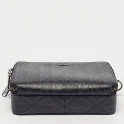 Pre Owned Dior Black CD Diamond Print Coated Canvas Messenger Pouch