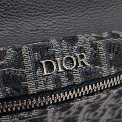 Pre Owned Dior Homme Oblique Navy Blue Fabric Backpack