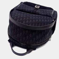 Pre Owned Dior Homme Oblique Black Canvas Backpack Bag