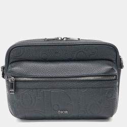 Pre Owned Dior Black Leather Homme Rider 2.0 Messenger Bag