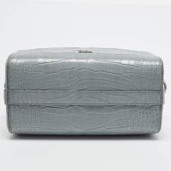 Pre Owned Dior Lingot 22 Light Blue Crocodile Crossbody Bag