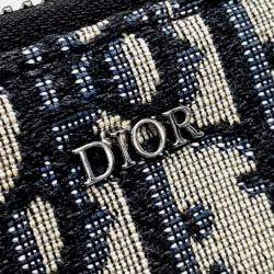 Pre Owned Dior Homme Oblique Navy Blue/Beige Coated Canvas Wallet on 2OBBC119YSE