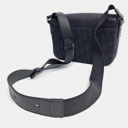Pre Owned Dior Black Fabric Homme Saddle Mini Crossbody Bag