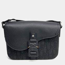Pre Owned Dior Black Fabric Homme Saddle Mini Crossbody Bag