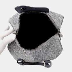 Pre Owned Dior Rango 1ADDU114DOS H30Q 26 Gray Dior Oblique Canvas Boston Bag