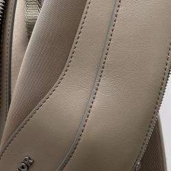 Pre Owned Dior Scabella Single Strap Bag Beige Leather Nylon Crossbody Bag