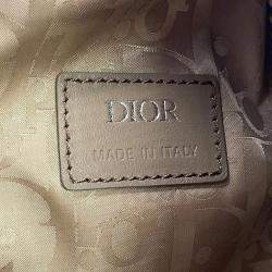 Pre Owned Dior Scabella Single Strap Bag Beige Leather Nylon Crossbody Bag