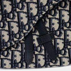 مملوكة مسبقًا Dior Homme Oblique Saddle Beige Navy Blue Canvas Soft Bag