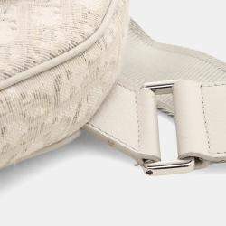 مملوكة مسبقًا Christian Dior Saddle White Dior Oblique Jacquard Canvas Shoulder Bag