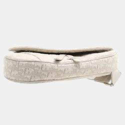 مملوكة مسبقًا Christian Dior Saddle White Dior Oblique Jacquard Canvas Shoulder Bag