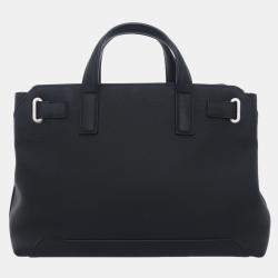 Pre Owned Dior Icons Normandie Black Calf Leather Small Tote Bag SHW