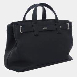 Pre Owned Dior Icons Normandie Black Calf Leather Small Tote Bag SHW